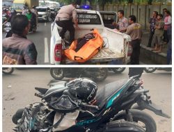 Sat Lantas Polresta Deli Serdang Evakuasi Korban Tabrak Mobil Dum Truck di Simpang Kayu Besar