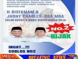 Paslon 02 Pasangan H. Bistamam – Jhony Charles, BBA., MBA Mengucapkan Terima Kasih kepada Masyarakat Rokan Hilir