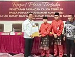KPU Rohil Tetapkan Bistamam-Jhony Charles Sebagai Bupati dan Wakil Bupati Terpilih