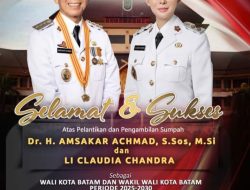 Darmoyo Ucapkan Selamat atas Pelantikan Wali Kota Batam 2025-2030