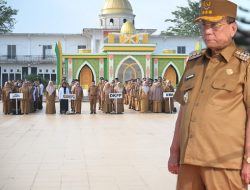 Bupati Rohil Pimpin Apel Perdana dan Halal Bihalal Pasca Libur Idul Fitri