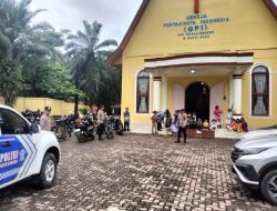 Polsek Bagan Sinembah Amankan Ibadah Minggu Umat Kristiani