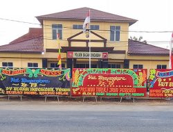 HUT Bhayangkara ke-79, Mapolsek Bagan Sinembah Dipenuhi Papan Bunga Ucapan Selamat