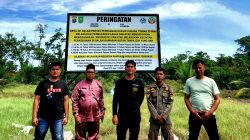 Polsek Sinaboi Pasang Plang di Lahan Terbakar, Warga Diimbau Tak Buka Lahan dengan Cara Membakar