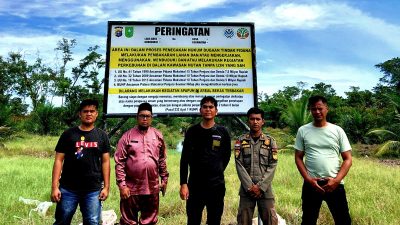 Polsek Sinaboi Pasang Plang di Lahan Terbakar, Warga Diimbau Tak Buka Lahan dengan Cara Membakar