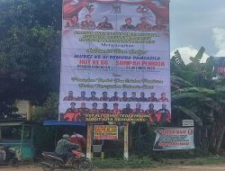PAC Pemuda Pancasila Bagan Sinembah Raya Pasang Baliho Peringati HUT ke-66 dan Sumpah Pemuda