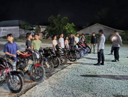 Polsek Tanah Putih Tanjung Melawan Tertibkan Balap Liar, Amankan 10 Sepeda Motor