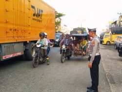 Pengaturan Lalu Lintas Jam Sibuk, Strong Point Pagi Polsek Bagan Sinembah Berjalan Lancar