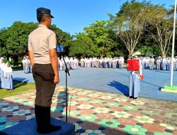 Kapolsek TPTM IPTU Kodam Firman Sidabutar Jadi Pembina Upacara di SMAN 1 Melayu Besar