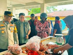 Kapolres Rokan Hilir Tinjau Harga Sembako di Pasar Ujung Tanjung Jelang Ramadan