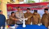 Polsek Pujud Musnahkan Puluhan Gram Narkotika Jenis Sabu