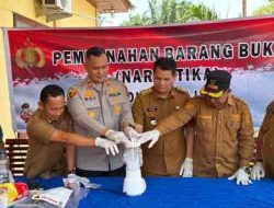 Polsek Pujud Musnahkan Puluhan Gram Narkotika Jenis Sabu