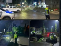 Blue Light Patrol Sat Lantas Polres Muara Enim Jaga Keamanan Lalu Lintas di Malam Hari