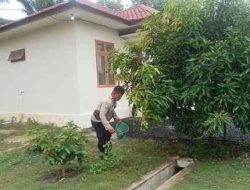 Polsek Tanah Putih Tanjung Melawan Gelar Program ASRI, Lingkungan Kerja Dibersihkan