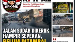 Jalan Sudah Dikerok Hampir Sepekan, Belum Ditambal, KPK-ME Soroti Kinerja Dinas Terkait