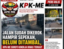 Jalan Sudah Dikerok Hampir Sepekan, Belum Ditambal, KPK-ME Soroti Kinerja Dinas Terkait