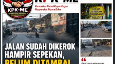 Jalan Sudah Dikerok Hampir Sepekan, Belum Ditambal, KPK-ME Soroti Kinerja Dinas Terkait