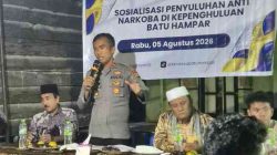 Kapolsek TPTM Ajak Warga Batu Hampar Perkuat Benteng Anti-Narkoba Lewat Penyuluhan KKN UIN Suska Riau